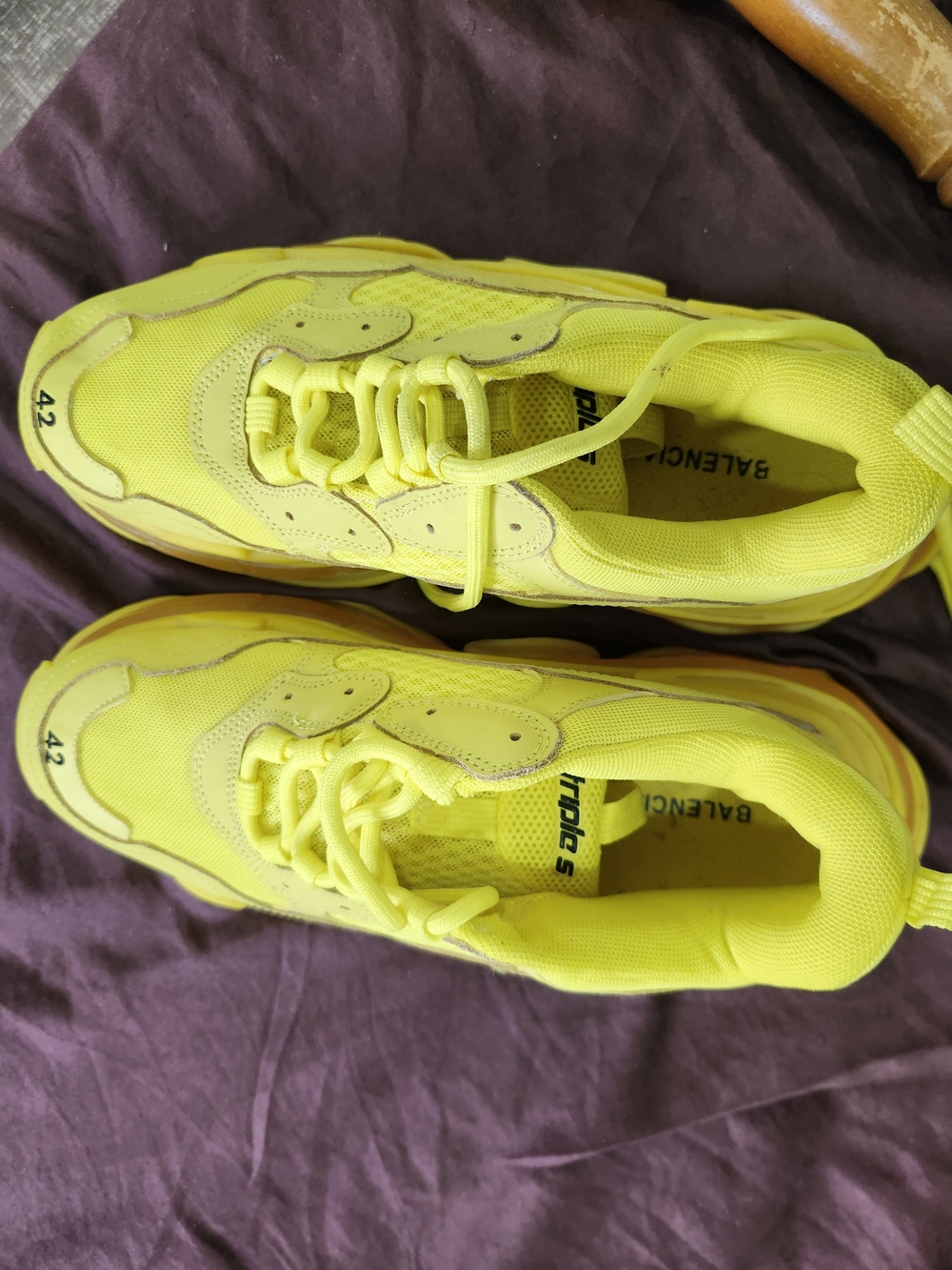 Balenciaga Triple S Neon Yellow Chunky Sneakers